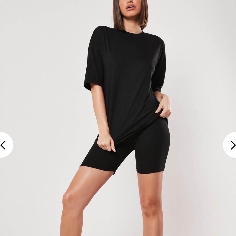 NWT Misguided t shirt biker short co ord set